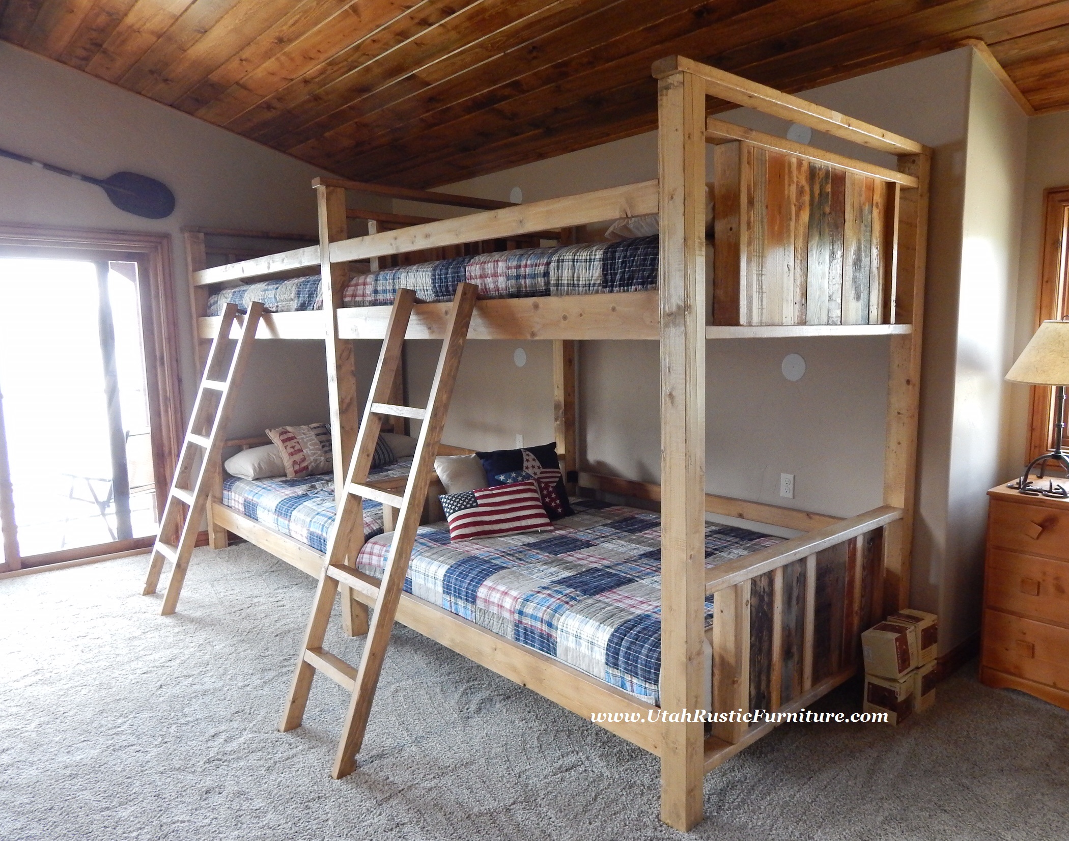 Bradley's Furniture Etc. Rustic Log and Barnwood Bunk Beds